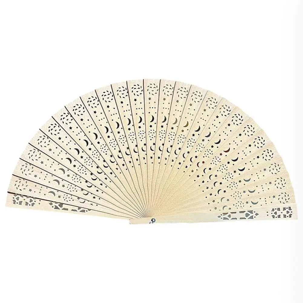 Carved Chinese Style Wooden Folding Fan