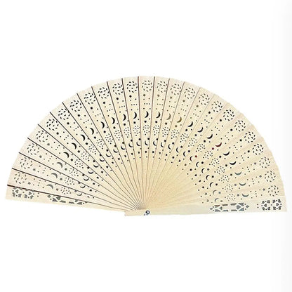 Carved Chinese Style Wooden Folding Fan