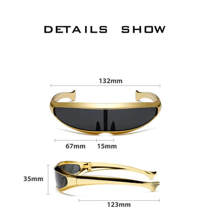 Futuristic One-piece Mirror Personalized Electroplated Sunglasses