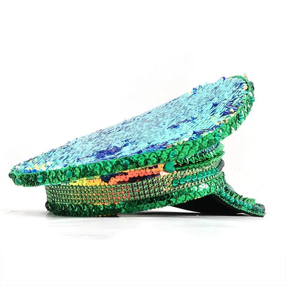 Colourful Sequin Captain Cap