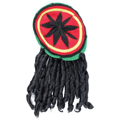 Reggae Hat with Black Dreadlocks