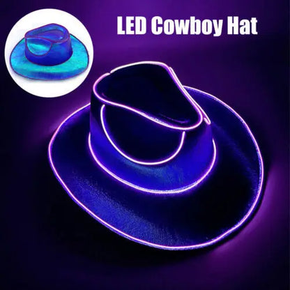 LED Disco Western Cowboy Hat