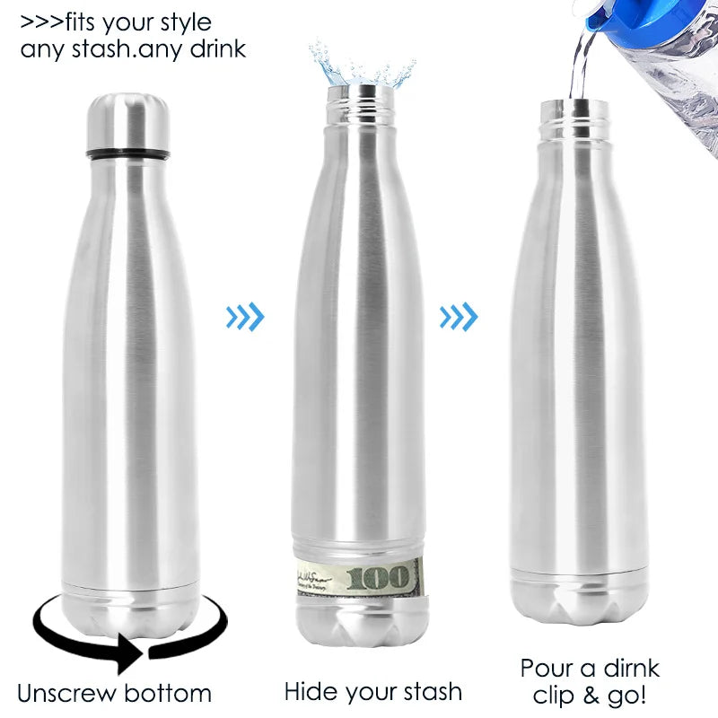 Secret Hidden Safe Steel Water Bottle