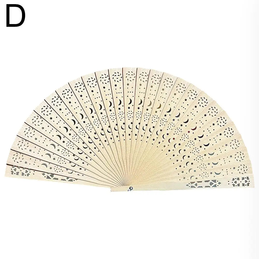 Carved Chinese Style Wooden Folding Fan