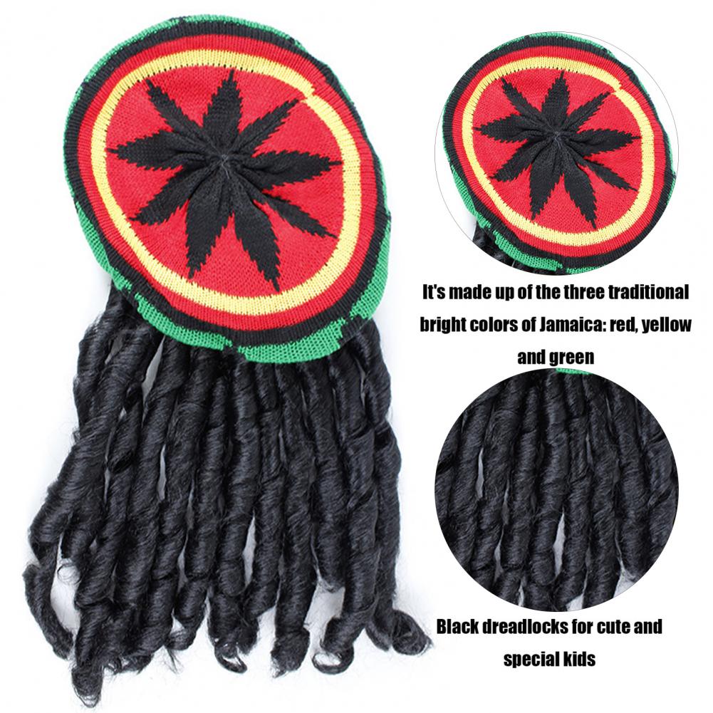 Reggae Hat with Black Dreadlocks