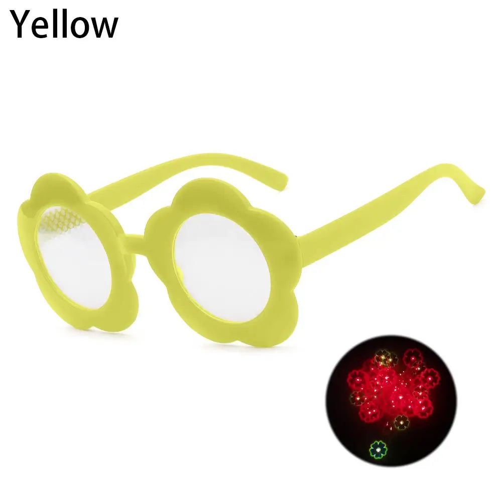 Eyewear Rave Glasses Sunflower Shaped Fireworks Diffraction Glasses